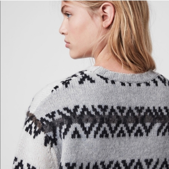 All Saints Catalina Wool Blend Fair Isle Pullover Knit Sweater - Picture 2 of 8